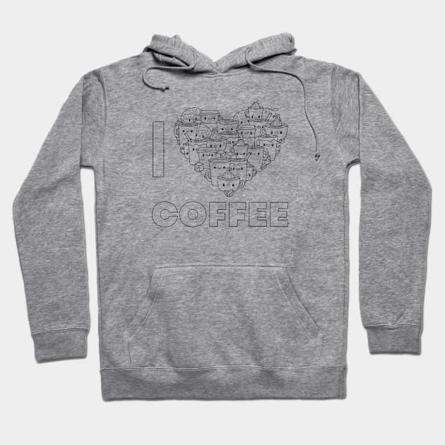 I Love Coffee - Coloring Tee Hoodie by Paint Tee